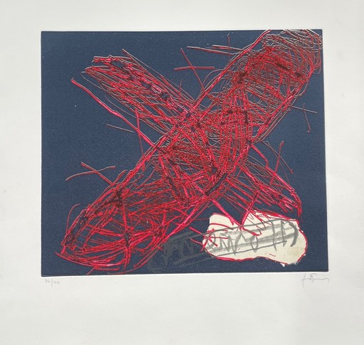 Antoni TAPIES - Print-Multiple - X Vermella