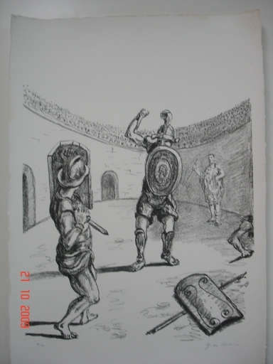 Giorgio DE CHIRICO - Print-Multiple - Gladiatori nell'arena