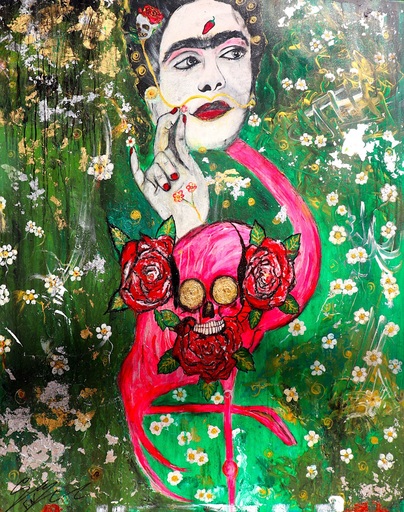 Suzi FADEL NASSIF - Painting - Fridamingo
