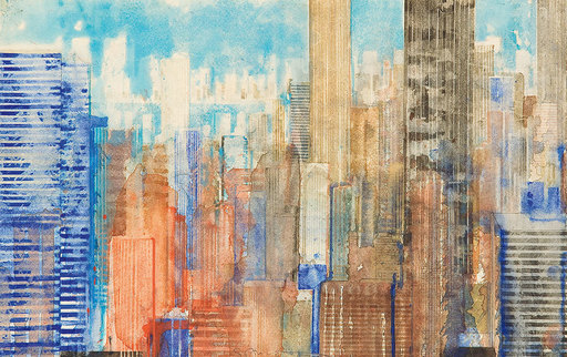 Gottfried SALZMANN - Dibujo Acuarela - New York, East Side