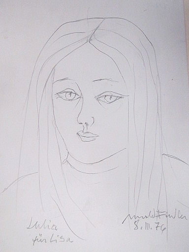 Arnold FIEDLER - Drawing-Watercolor - Julia für Lisa. 