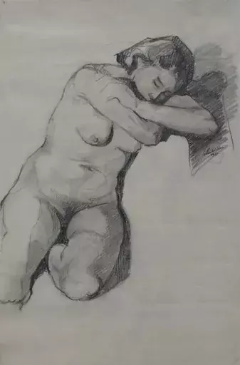 Anni SCHEDLBAUER - Zeichnung Aquarell - "Female Nude" by Anni Schedlbauer 