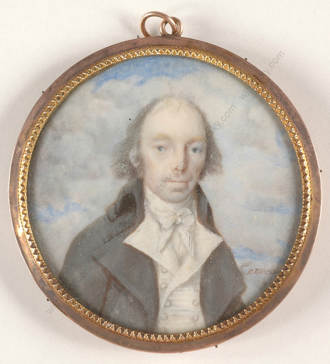 Joseph Louis Firmin CERVEAU - Miniature - "Portrait of a gentleman", miniature on ivory