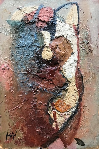 Manolo RUIZ PIPO - Painting - Femme – Réalisé sur une des palettes du peintre