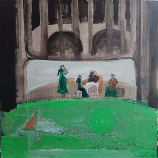 WEI-HONG Ma - Gemälde - Women On The Grass