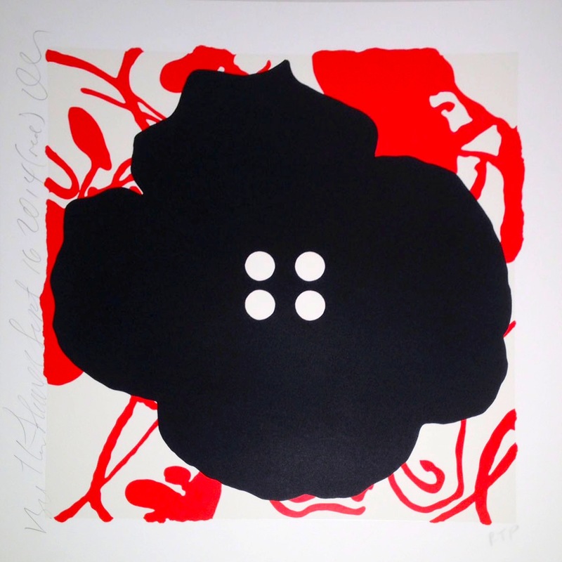 Donald SULTAN - Print-Multiple - Button Flower Red