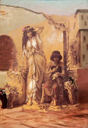 Heva COOMANS - Pintura - Pompeiian flower girls - Bouquetières Pompéiennes