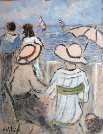 Henry SAINT-CLAIR - Pittura - devant la mer