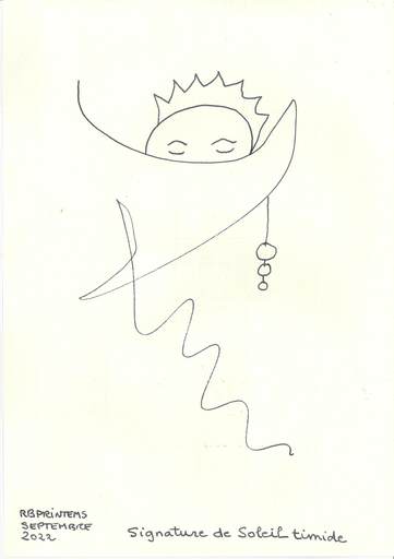 Reine BUD-PRINTEMS - Disegno Acquarello - "Signature de Soleil Timide"