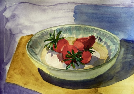 Roland DZENIS - Zeichnung Aquarell - Strawberries
