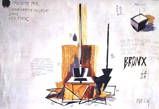Fabrizio PLESSI - Painting - BRONX Progetto per il Guggenheim Museum Soho di New York
