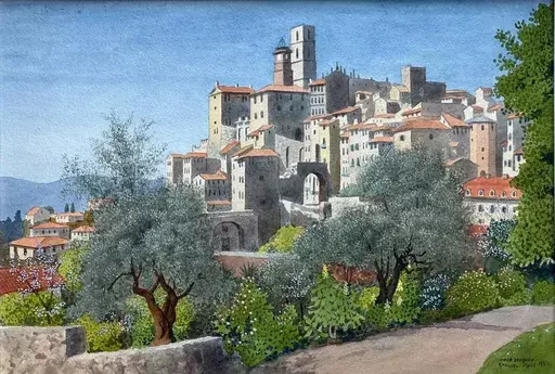 Oskar BERGMAN - Dessin-Aquarelle - Grasse