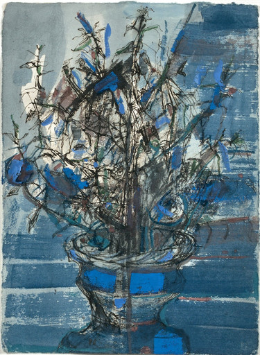 Maria Elena VIEIRA DA SILVA - Painting - Le vase bleu