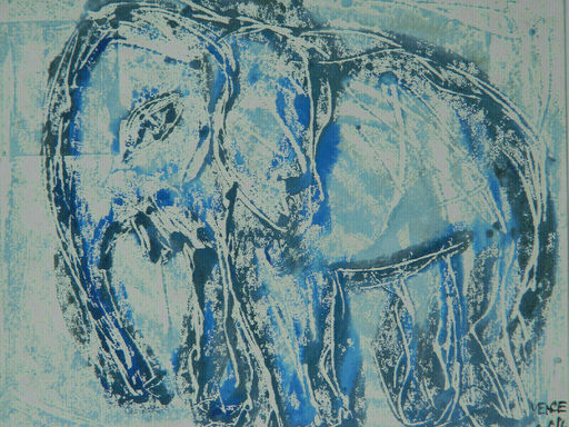 François OZENDA - Drawing-Watercolor - ELEPHANT