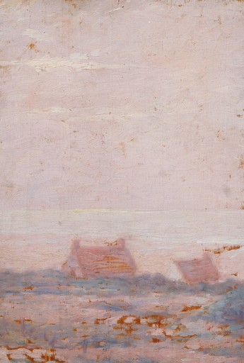 Paul SIEFFERT - Gemälde - Deux maisons en bord de mer, Bretagne