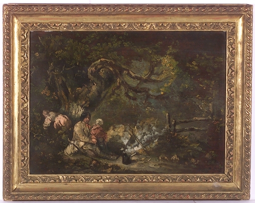 George MORLAND - Gemälde - George Morland (1763-1804) "Gipsies", Oil on Panel