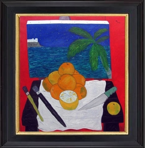 Francisco VIDAL - Gemälde - Orange in from a painting