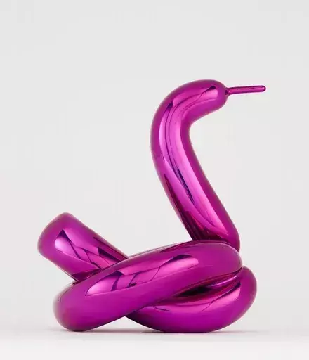 杰夫·昆斯 - 陶瓷  - Balloon Swan (Magenta)