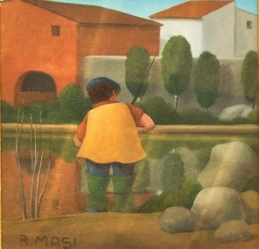 Roberto MASI - Painting - Pesca dall'acqua