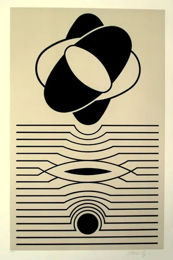 维克多•瓦沙雷利 - 版画 - Composition