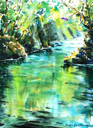 Roger BOUBENEC - Drawing-Watercolor - La revanche de la rivière
