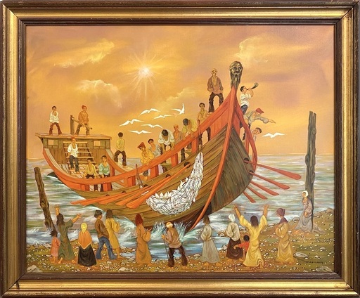 Max SAVY - Gemälde - La pêche miraculeuse