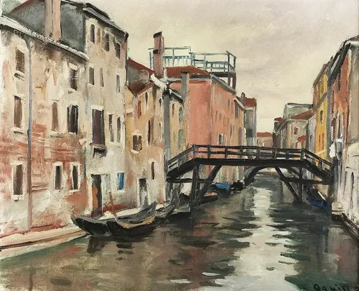 Takanori OGUISS - Pittura - Venezia, Rio delle Mosche, ponte di legno