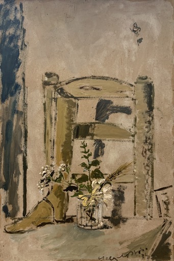 Filippo DE PISIS - Gemälde - Fiori di campo in un bicchiere [Natura morta con stivaletto;