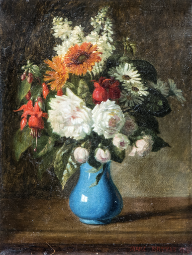 Marc Laurent BRUYAS - Gemälde - Still life with flowers