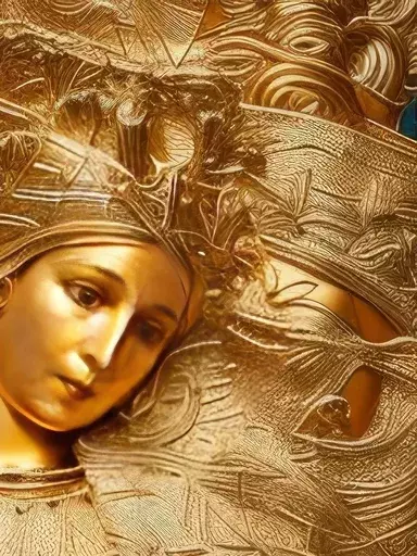 Jacob HITT - Painting - Virgin Mary Golden Sin