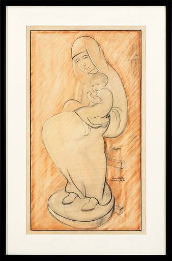 Leon GETZ - Drawing-Watercolor - the Motherhood