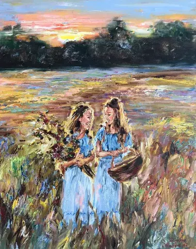 Diana MALIVANI - Painting - Sisters