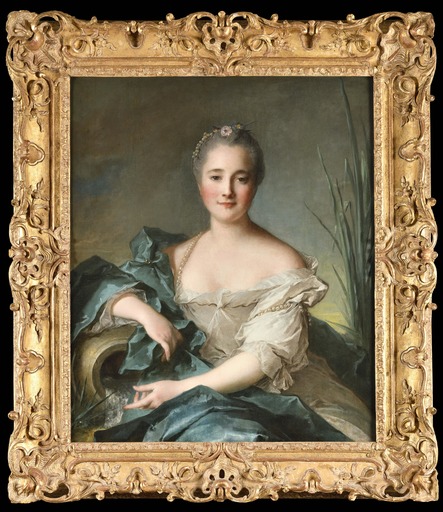 Jean-Marc NATTIER - Peinture - Portrait allégorique présumé de la Marquise de Cany en sourc