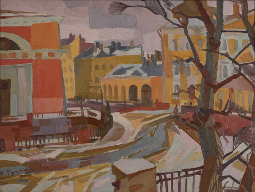 Victor ROZIN - Painting - Morning in the city