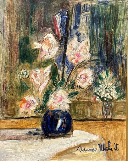 莫里斯•郁特里罗 - 绘画 - Vase de fleurs