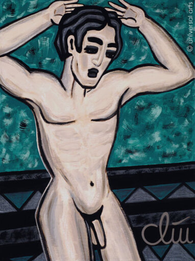 Jacqueline DITT - Painting - Akt frontal - männlich (Male Nude - frontal) 