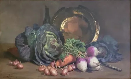 ベルナール・ビュッフェ、【Nature morte aux legumes】