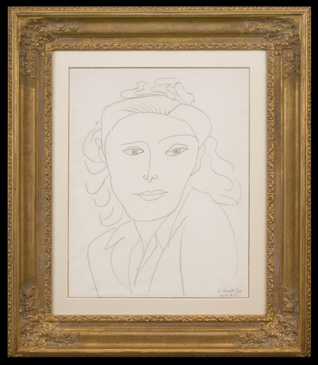 Henri MATISSE - Drawing-Watercolor - Portrait de Femme (Lydia)