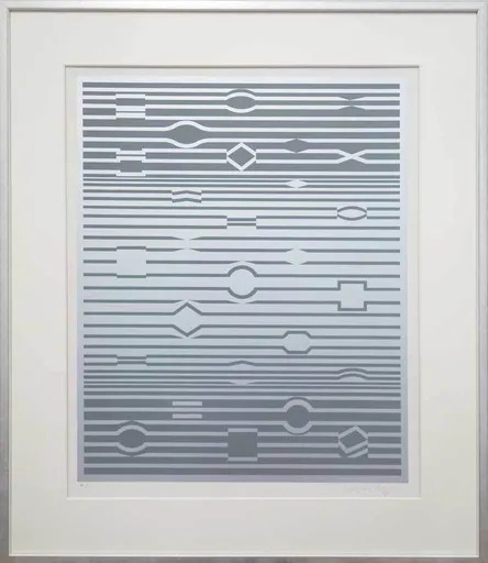维克多•瓦沙雷利 - 版画 - Silverfrequence - Silberfrequenz