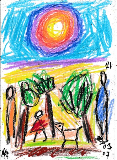 Harry BARTLETT FENNEY - Zeichnung Aquarell - a walk in the forest (03 07 21)