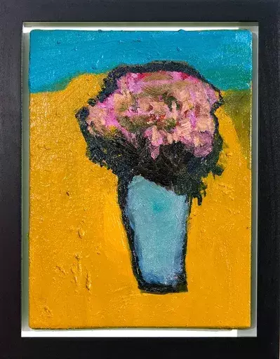 Jennifer HORNYAK - Gemälde - Yellow Burst with Pink and Turquoise