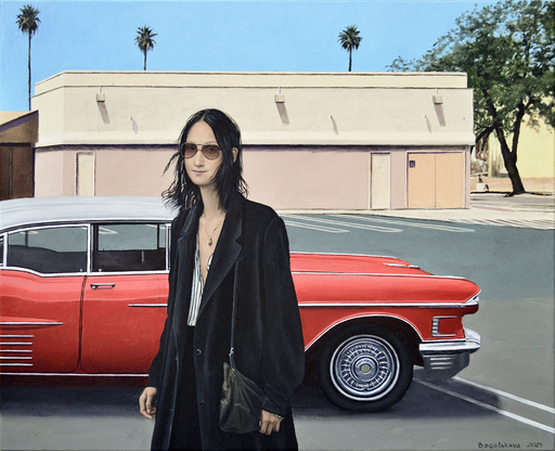 Nataliya BAGATSKAYA - Gemälde - Contemporary portrait "Red Auto"