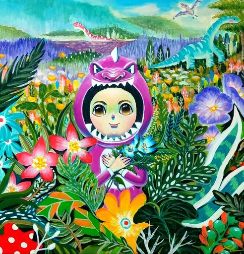Seung-Hun SHIN - Gemälde - Fantasy Jesuisland- Island Girl Story Chun-ya Healing Garden