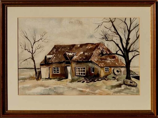 Albert GROSFELD - Drawing-Watercolor - Watermeule  im winter