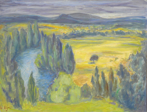 Jean Jacques Adolphe SIGRIST - Peinture - paysage de campagne