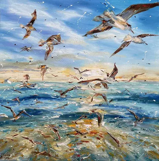 Diana MALIVANI - Painting - Gulls