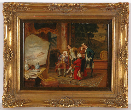 Albert Joseph FRANKE - Gemälde - Albert Joseph Franke (1860-1924) "Art lovers" oil on panel