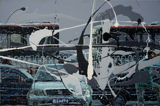 ZHAO Dewei - Painting - Urban Landscape Series - Bus Stop