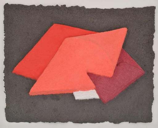 Charles HINMAN - Peinture - Charles Hinman Abstract Paper Relief