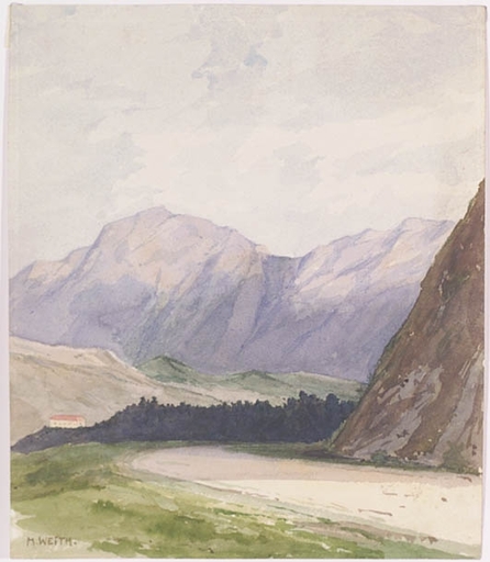 Maria WEITH - Dessin-Aquarelle - "In an Alpine Valley", Watercolor